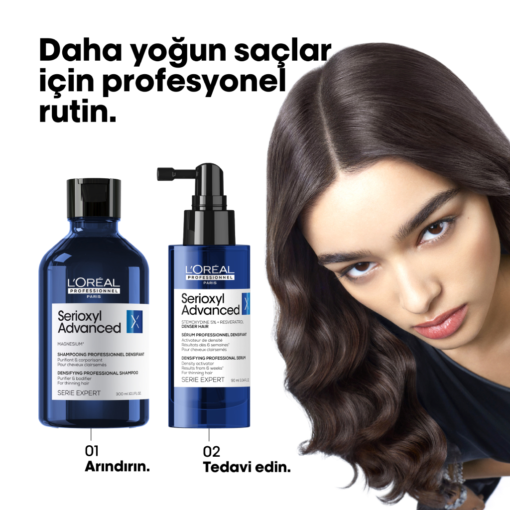 İncelen Saç Telleri İçin Yoğunluk Kazandıran Bakım: Serioxyl Advanced Şampuan